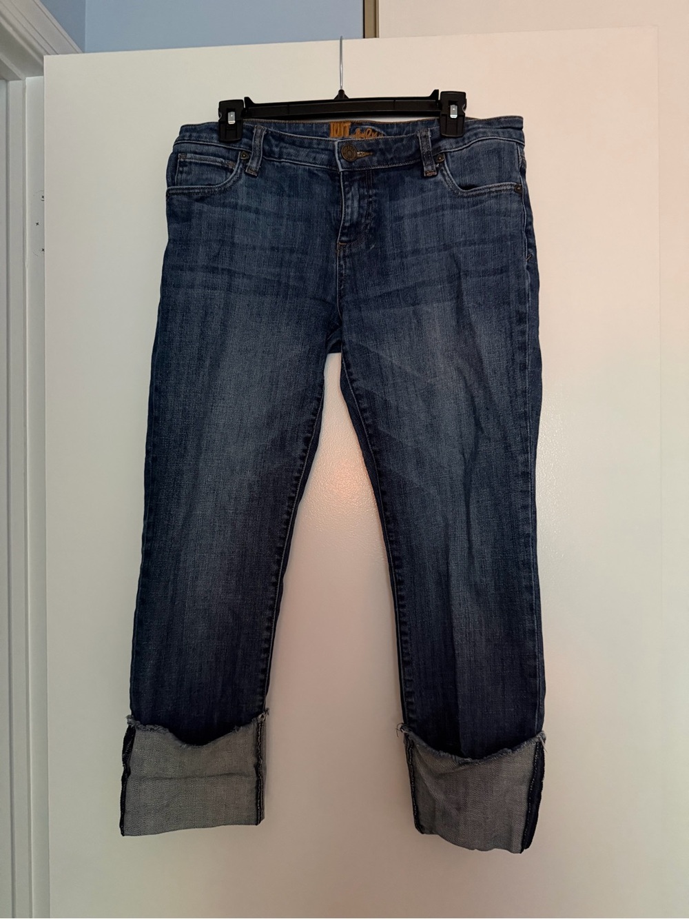 Kut from the Kloth Dark Blue Cropped Cuffed Jeans